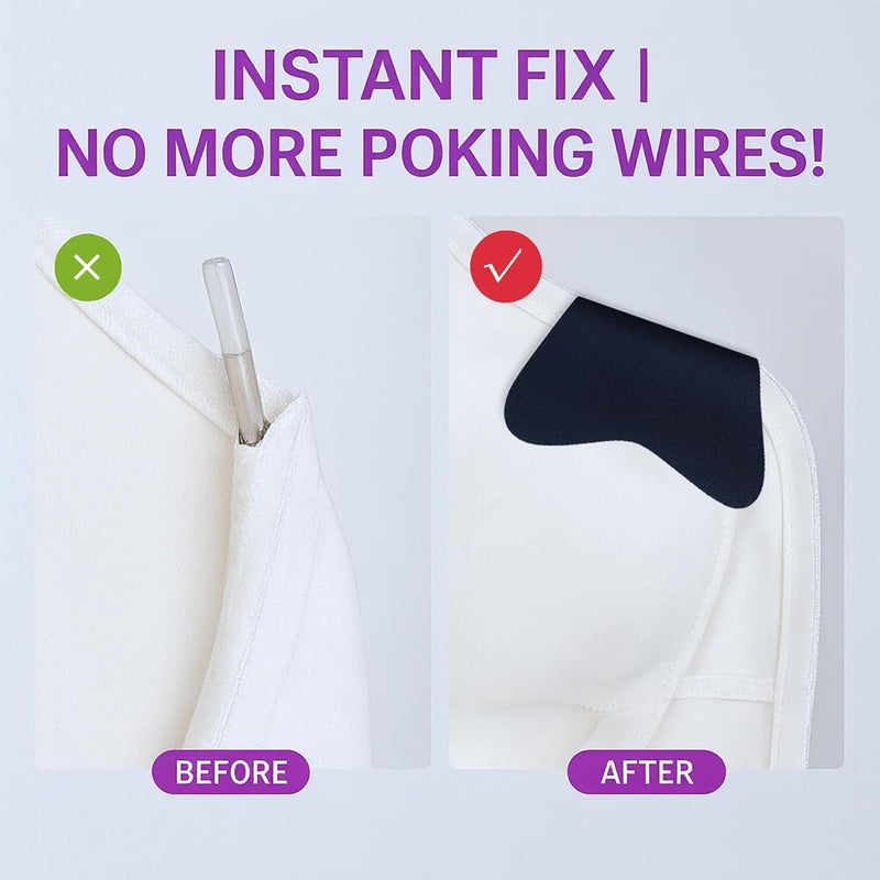 DKUUPEX Bra Underwire Replacement Patches – No-Sew Fabric Bra Repair Kit – Self-Stick Pads for Restoring Worn Bras with Comfort and Coverage - Image 3